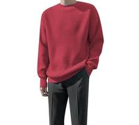 Polo para hombre, tops lisos para hombre, otoño e invierno, color sólido, suéter de cuello redondo, ropa de punto, blusa Henley para hombre, camiseta de golf 2026, rosso, 3XL