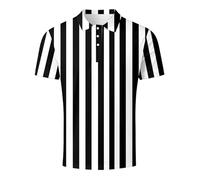 Polo para mujer, camiseta clásica de árbitro, camiseta oficial de árbitro, camiseta de árbitro a rayas, cuello doblado, uniforme con cremallera, R negro., XXXXL