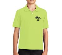 Polo para niños, con estampado floral, manga corta, con botones, solapa, camiseta básica de algodón liso, uniforme escolar, vestido, blusa formal, sudaderas de moda para niños, verde, 11-12 años