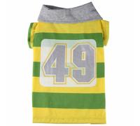 Polo para perros con rayas amarillas y verdes "49" de DoggyDolly
