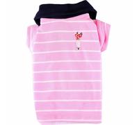 Polo para perros grandes rosa con rayas blancas "Golf" de DoggyDolly - 50% Dto.