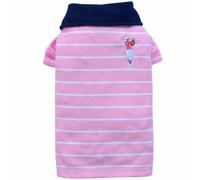 Polo para perros rosa con rayas blancas "Golf" de DoggyDolly