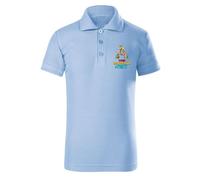 Polo Personalizado para Niños con Monograma Floral | Inicial Personalizada con tu Nombre, Palabra o Ciudad | Regalo elegante con diseño de texto personalizado (11-12 years Azul claro Multicolor)