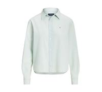 Blue Camisa de cambray cuadrada recortada M