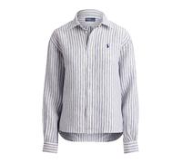 Blue Camisa corta y ancha de lino con cuadros M