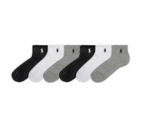 POLO RALPH LAUREN Calcetines tobilleros de algodón para mujer, paquete de 6 pares, malla transpirable y amortiguación deportiva, Gris variado, 4-10