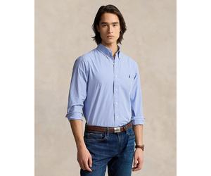 POLO RALPH LAUREN Camisa ceñida de popelín elástico. Color Azul/Blanco