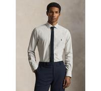 Tan Camisa de popelina elástica Custom Fit L