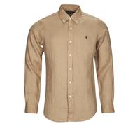 Polo Ralph Lauren Camisa manga larga CHEMISE COUPE DROITE EN LIN in Beige EU XS