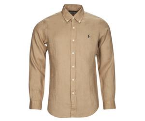 Polo Ralph Lauren Camisa manga larga CHEMISE COUPE DROITE EN LIN in Beige EU XXL