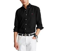 POLO RALPH LAUREN Camisa Oxford, ceñida, teñida en pieza. Color Negro