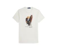 White Camiseta de algodón con Polo Bear L