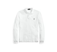 Polo de piqué entallado de manga larga Hombre Talla XS. Color Blanco