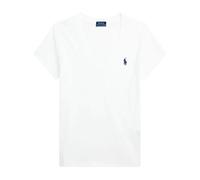 Polo Ralph Lauren - Camiseta de Cuello en V de Algodón Recto - Tops - Mujer - Blanco - XL -