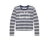 Blue Camiseta de punto con logotipo y rayas XL