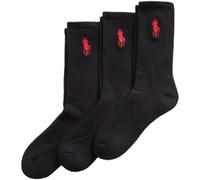 POLO RALPH LAUREN Casual Crew (Paquete de 3) Hombre, Negro , Talla única