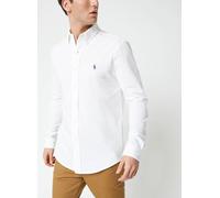 Camisa recta de algodón piqué Hombre Talla XXL. Color Blanco