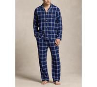 POLO RALPH LAUREN Conjunto de pijama largo de franela. Color Cuadros Azul Marino