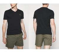 Polo Ralph Lauren Cuello V Camiseta Black Custom Slim Fit Top Oro Flequillo S