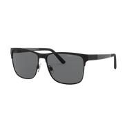 Polo Ralph Lauren Hombre Sunglass PH3128 - Color del Marco: Negro mate sobre negro brillante, Color de la Lente: Polarized Gris