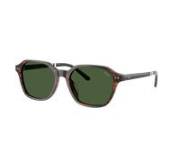 Polo Ralph Lauren Hombre Sunglass PH4234U - Color del Marco: Marrón a rayas brillante, Color de la Lente: Verde botella