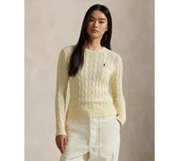 POLO RALPH LAUREN Jersey de cuello redondo, punto trenzado de algodón. Color Crema