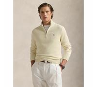 POLO RALPH LAUREN Jersey media cremallera de algodón. Color Crudo/Negro