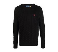 Polo Ralph Lauren- Jersey Negro Bordado con Polo Pony- Knitwear- Hombre- Negro- XL- Jersey Negro Bordado con Polo Pony