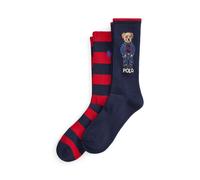 POLO RALPH LAUREN Lote de 2 pares de calcetines deportivos Polo Bear. Color azul marino