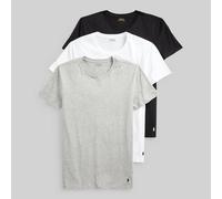 POLO RALPH LAUREN Lote de 3 camisetas slim-fit de cuello redondo. Color Negro + Gris + Blanco