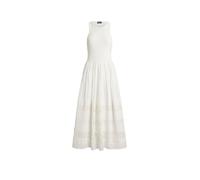 White Vestido sin mangas con ribete de encaje S