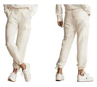 POLO RALPH LAUREN Pantalones Cargo de Seda Mulberry y Lino Blanco XS