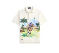 White Polo de piqué estampado Classic Fit S