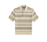 Tan Jersey Fair Isle con cuello de polo M
