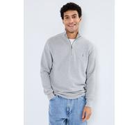 Polo Ralph Lauren Pull demi-zippé en coton piqué 710932304 L Gris