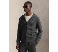 POLO RALPH LAUREN Sudadera con capucha y cremallera de doble punto. Color gris oscuro jaspeado