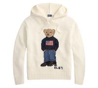 Polo Ralph Lauren- Suéter con capucha y diseño de oso intarsia- Sweatshirts & Hoodies- Mujer- Beige- XS- Suéter con capucha y diseño de oso intarsia