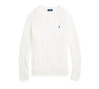 Polo Ralph Lauren- Suéter de Cuello Redondo con Trenzas- Knitwear- Hombre- Blanco- L- Suéter de Cuello Redondo con Trenzas