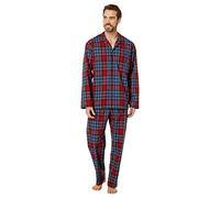 Polo Ralph Lauren Top PJ de manga larga tejida doblada y pantalones PJ, Estampado de poni negro a cuadros/polo, Small