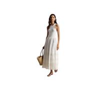 White Vestido sin mangas con ribete de encaje L