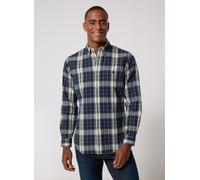 Blue Camisa oxford cepillada con cuadros XL
