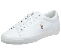 POLO RALPH LAUREN Zapatillas Deportivas Blancas de Piel, Estilo Casual con Logo de Pony Dorado Talla 46