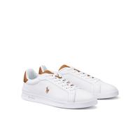 POLO RALPH LAUREN Zapatillas deportivas de piel Heritage Court II. Color blanco/marrón