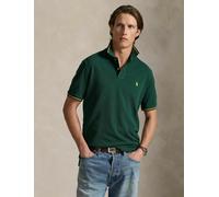 Polo recto custom fit de punto piqué Hombre Talla L. Color Verde