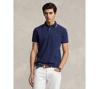 Polo recto custom fit de punto piqué Hombre Talla S. Color Azul