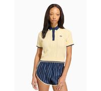 Polo Slim adidas Originals Cable Knit Cali para mujer Amarillo XS