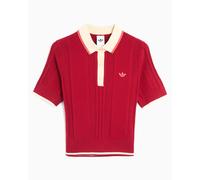 Polo Slim adidas Originals Cable Knit Cali para mujer Rojo M