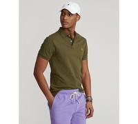 Polo slim de punto piqué con logo bordado Hombre Talla S. Color Marron