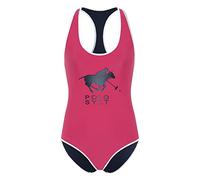 Polo Traje de baño con Motivo de Logotipo y Corte para Mujer Raspberry 36