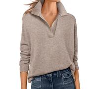 Polo V Neck Sweaters for Women Dressy Casual Long Sleeve Elegant Warm Spring Fall Basic Knit Pullover Top Airport Oufits